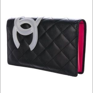 Chanel Calfskin Quilted Ligne Cambon Yen wallet